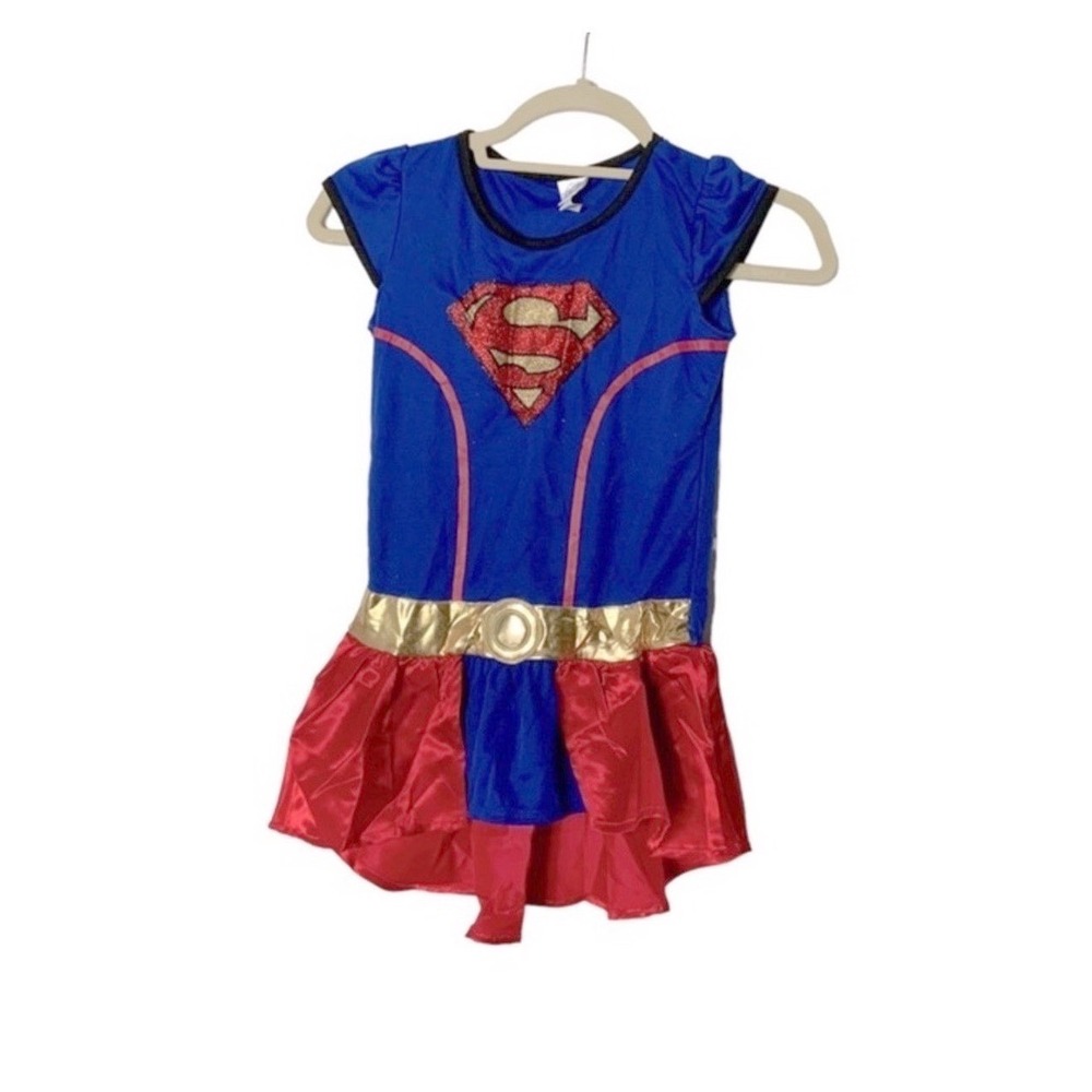 Halloween costume Children's S/M DC comics supergirl tunic top dress cosplay